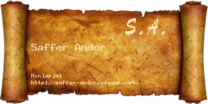 Saffer Andor névjegykártya