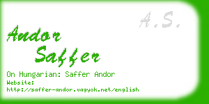 andor saffer business card